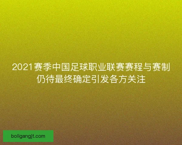 2021赛季中国足球职业联赛赛程与赛制仍待最终确定引发各方关注