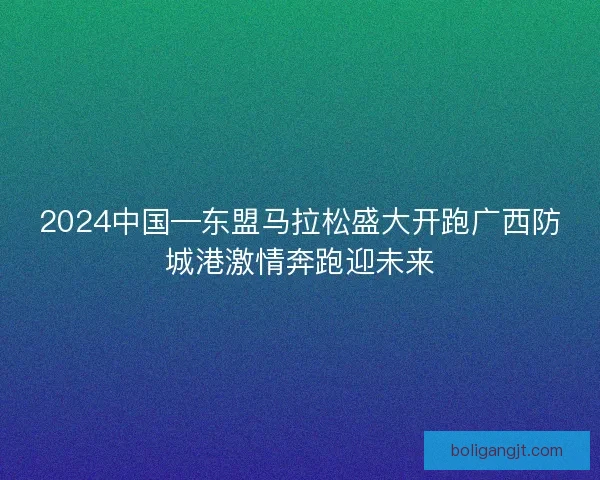2024中国—东盟马拉松盛大开跑广西防城港激情奔跑迎未来
